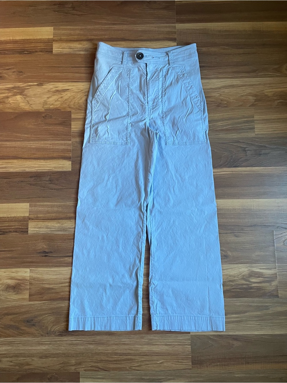 Maeve Arlo Wide Leg Pants Size 4 Light Blue High Rise Cropped Anthropologie